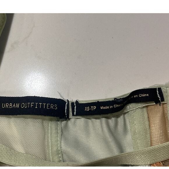 Urban Outfitters Satin Lace Corset Top XS Brown Mint Bustier
 Coquette Festival - Picture 6 of 9